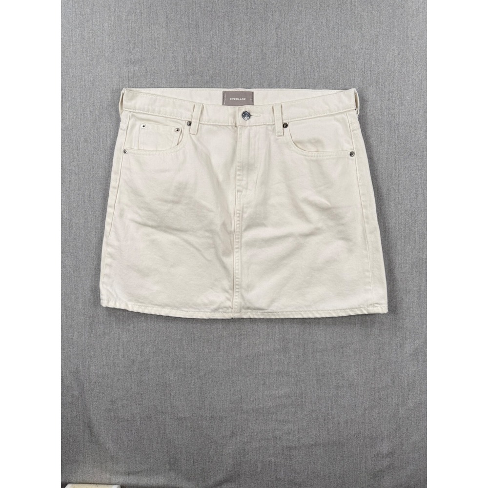Everlane Denim Mini Skirt Bone‎ Off-White Size 32 Cotton 5-Pocket Mini Skirt